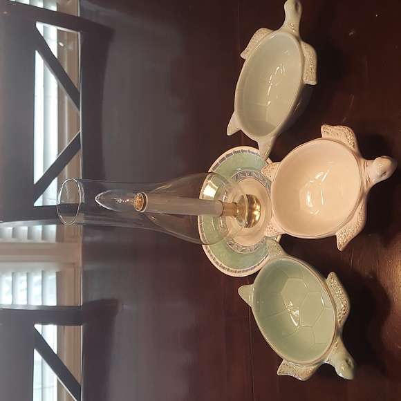 Sea Turtle Ceramic Bowls Set of 3! Multi-Use Distressed BNWT Ltd Ed SO - Picture 1 of 12